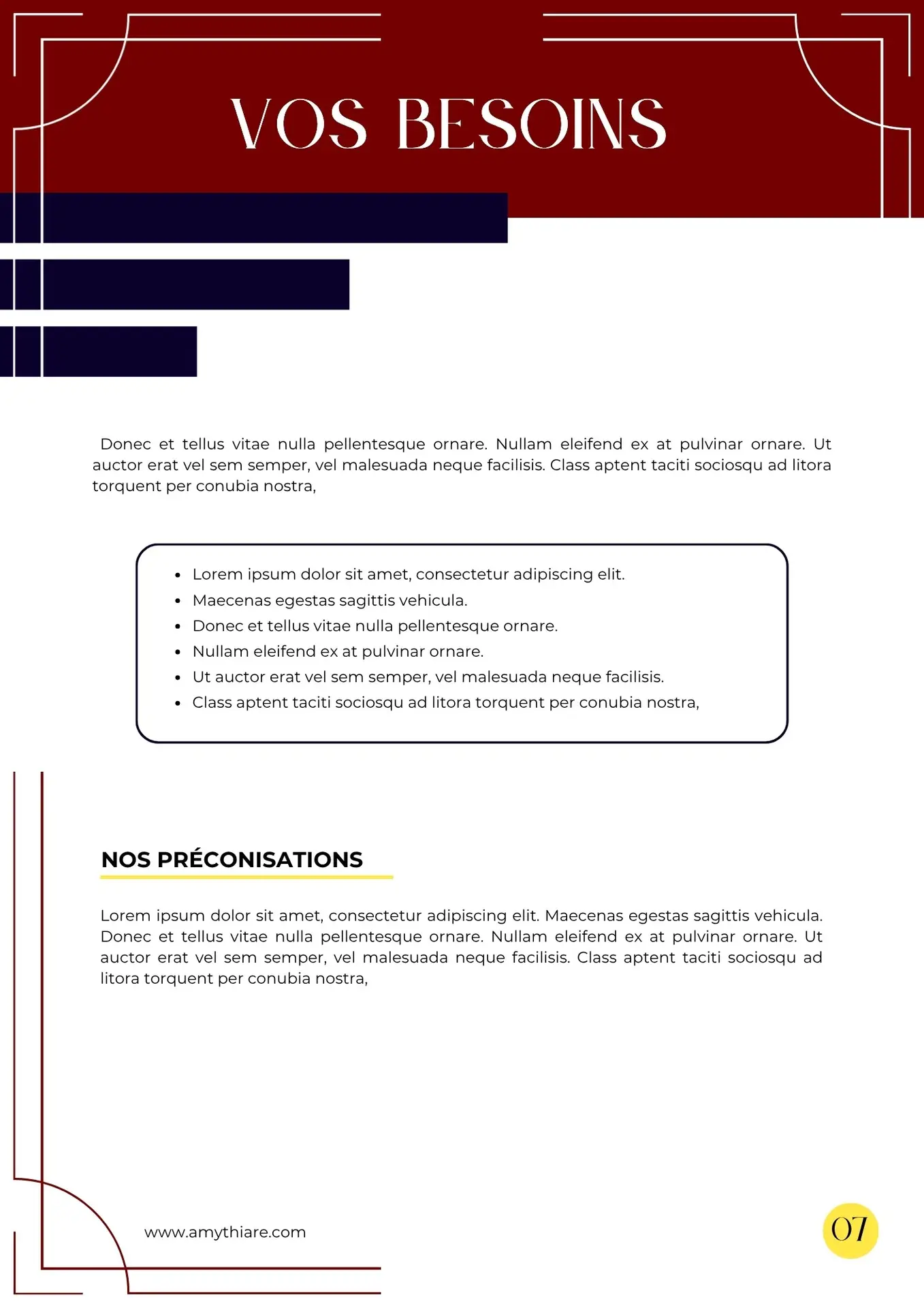 Optimisation de profil LinkedIn Page 6 du document proposition commerciale réalisé par Léa Moisson, votre Social Media Manager pour ma cliente Amy Thiare, coach de vente et formatrice commerciale.